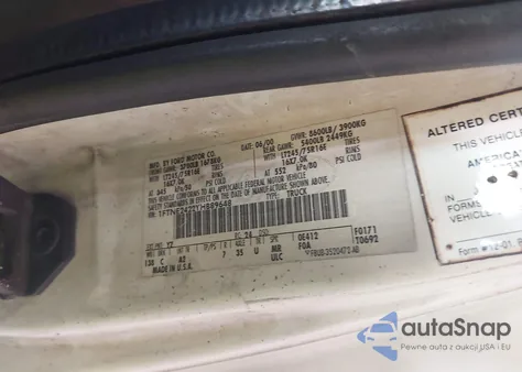 2000 Ford E-250 Commercial z USA, uszkodzony, nr VIN 1FTNE2422YHB89648